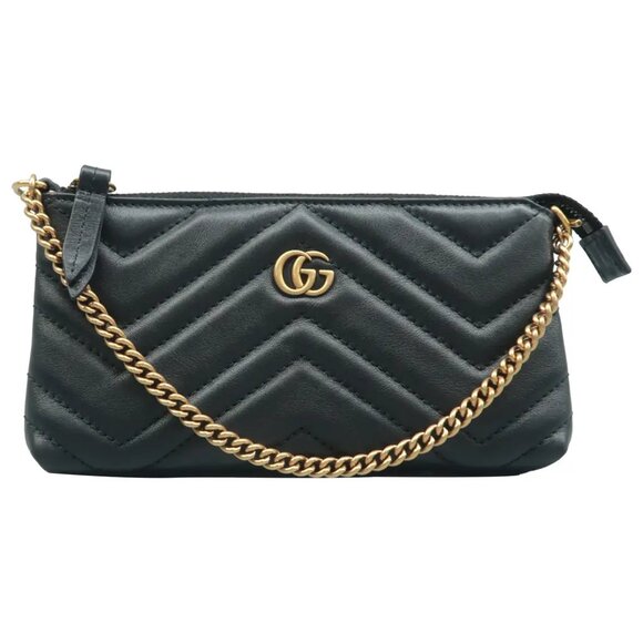 Gucci Handbags - 100% Authentic GUCCI GG Marmont Black Leather Tote